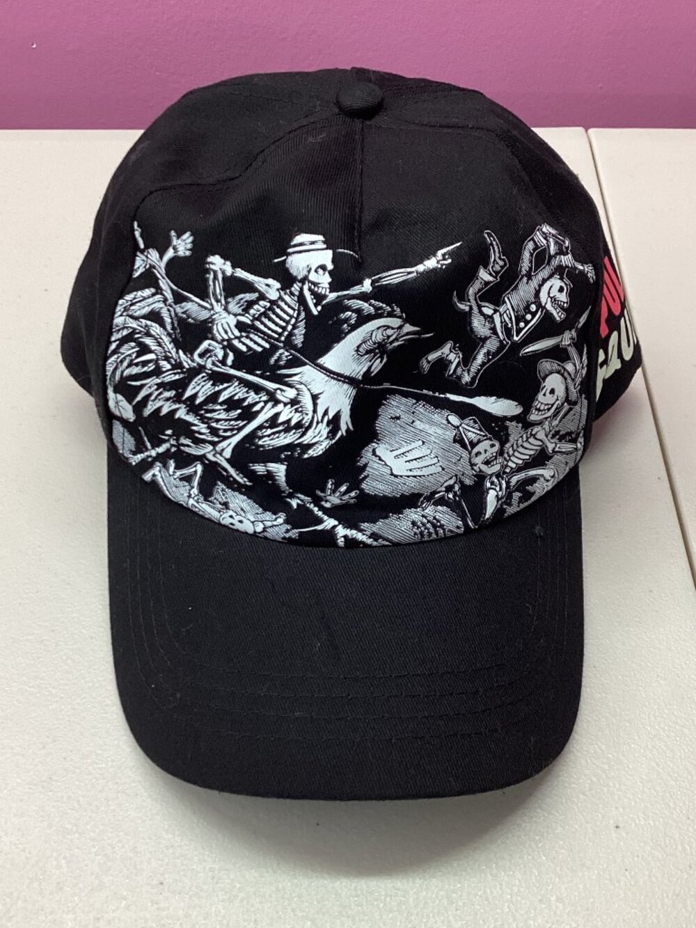 Espolon Tequila Black Hat skull graphic design strap-back